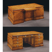 Walnut Chairman's Desk with slides and modesty panel 2