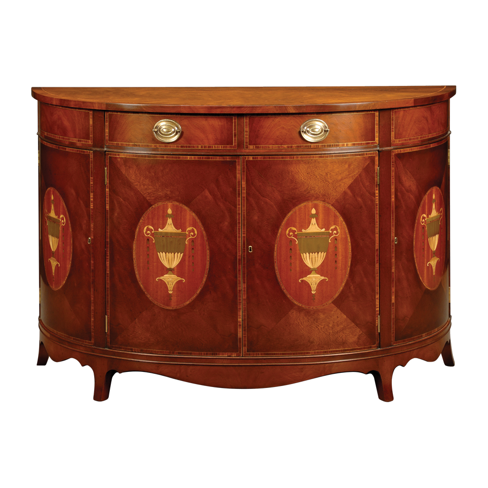 Mahogany & Satinwood Commode with Marquetry Panels