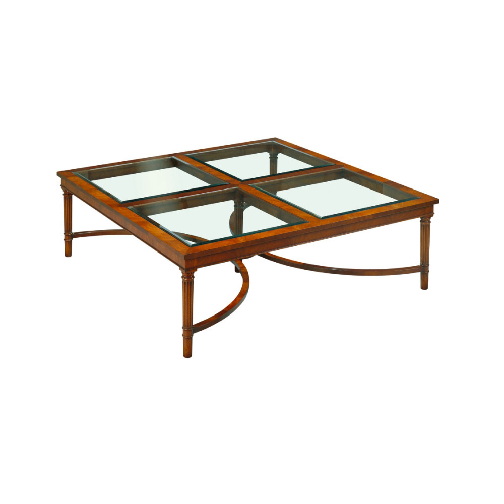 Mahogany Coffee Table With Glass Top