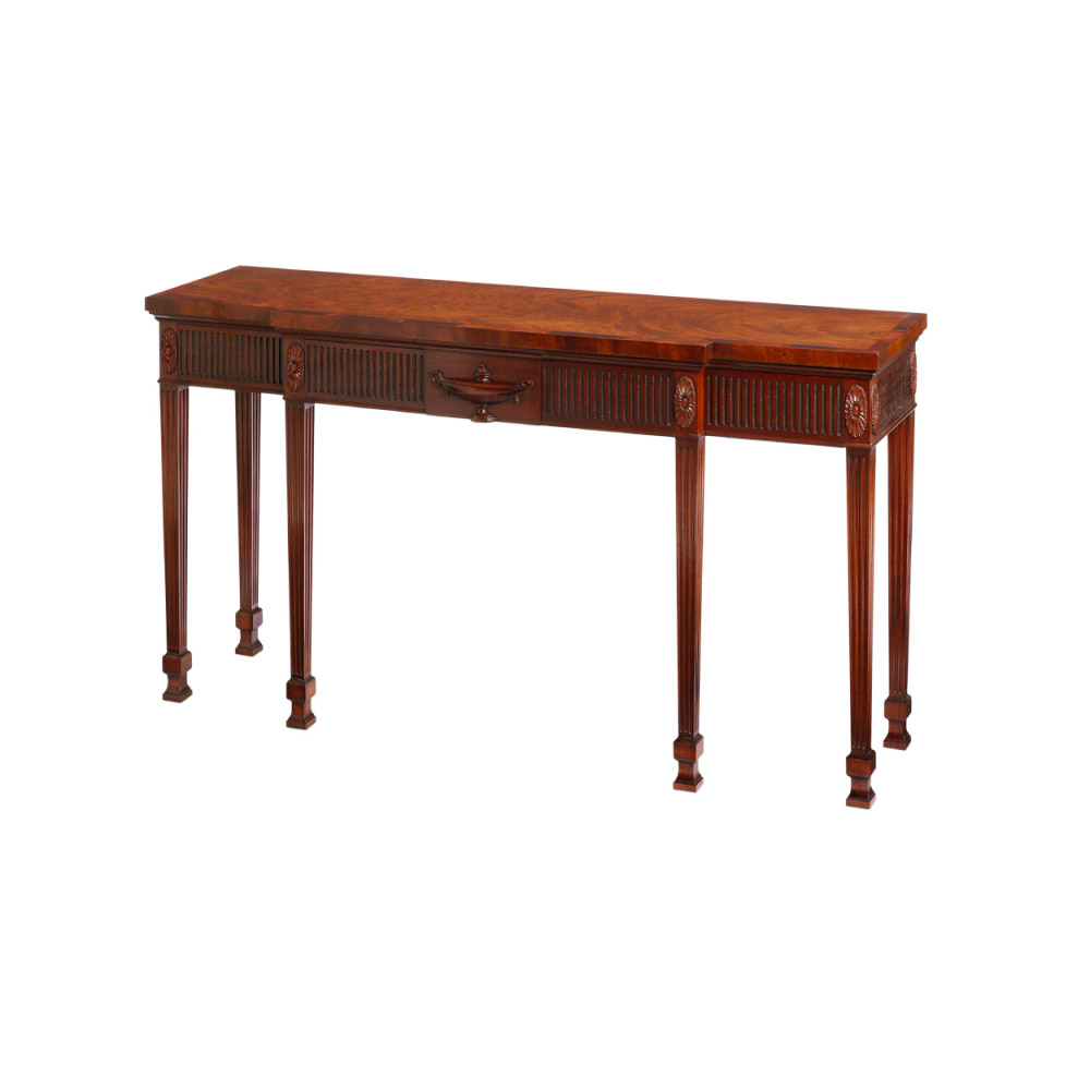 Mahogany Breakfront Sidetable with 4 Concealed Drawers