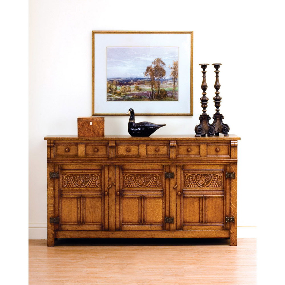 Oak Sideboard with Grapevine Carving