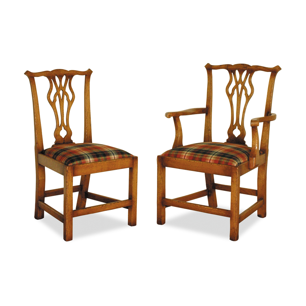 Oak Country Chippendale Chair